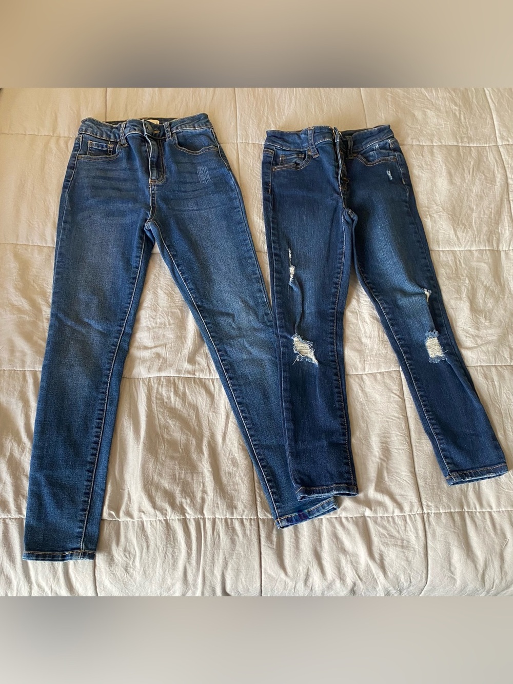 2 Dark Blue girls Skinny Jeans - Classic Stretch Denim